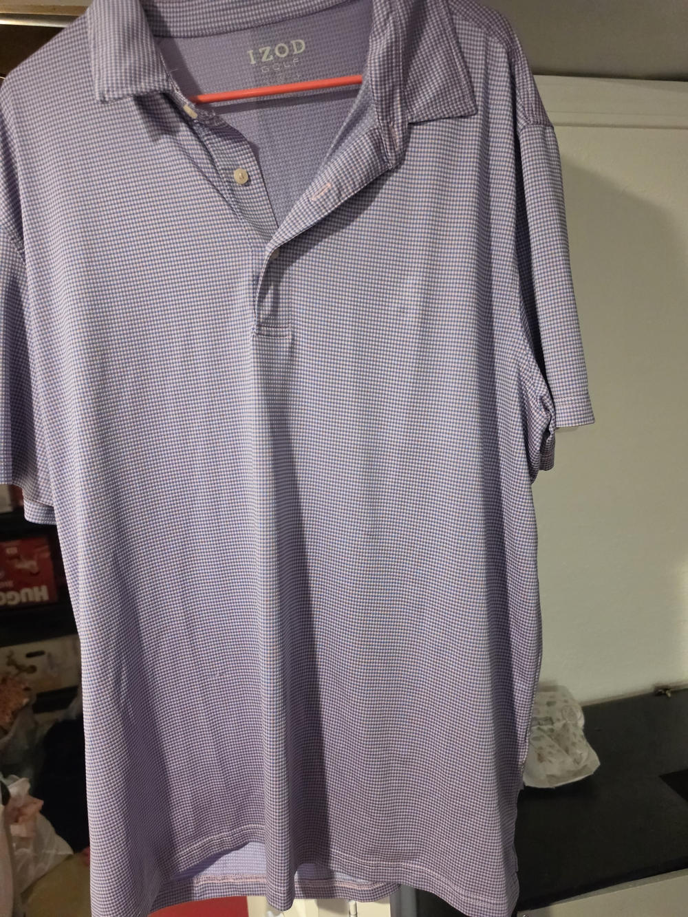Izod Men's Lavender Micro-Check Polo